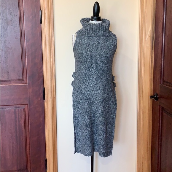 Cliche’ Sweaters - Women’s Turtle Neck Sleeveless Dress with slits